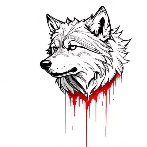 Wolf With Blood Dripping