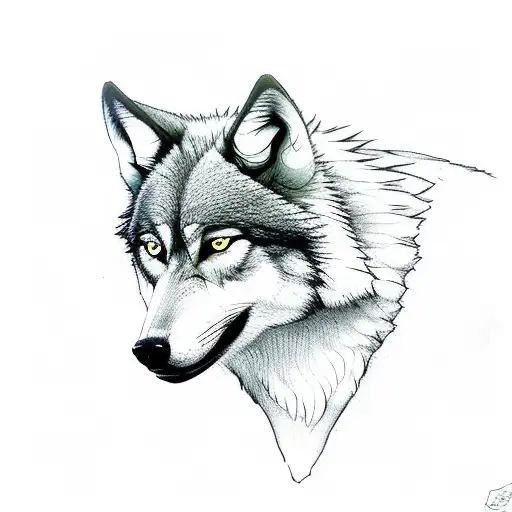 Older Wolf Looking At Younger Wolf In A Pond