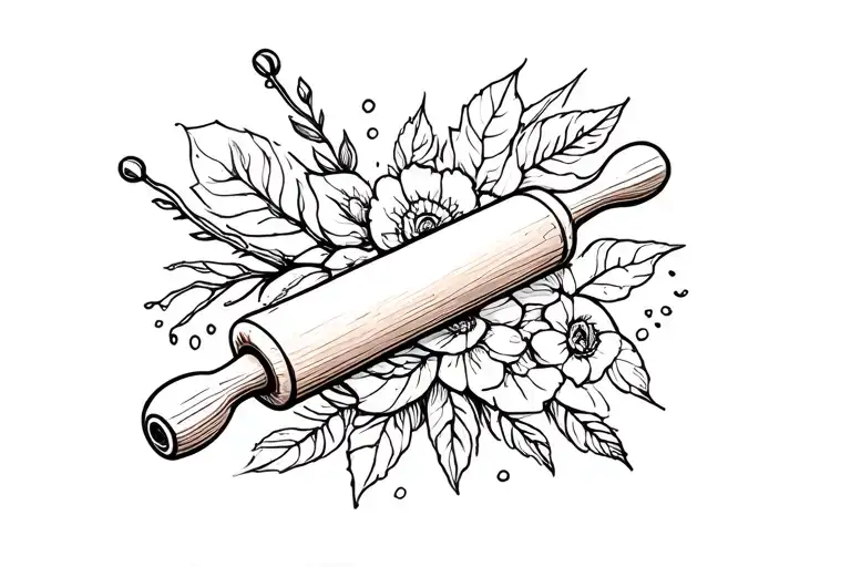 Rolling Pin Surrounded By Various