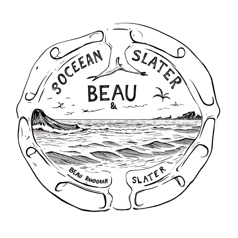 Ocean Beach Theme And A Sanddollar With The Names Beau And Slater In It