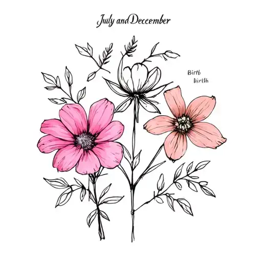 July And December Birth Flowers With 6324