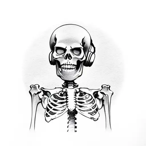 Skeleton Listening To Music