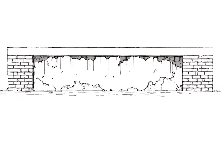 Brick Walls With A Section Busted Out