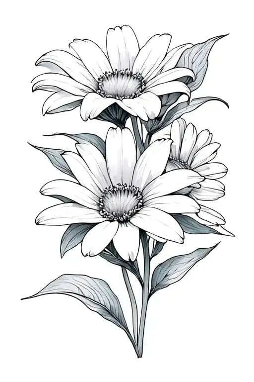 Daisy And Lily Flower Connected With S Background