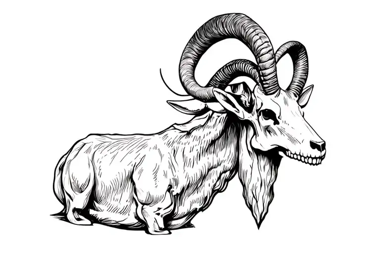 Ibex In The Style Of A Cuban Skull