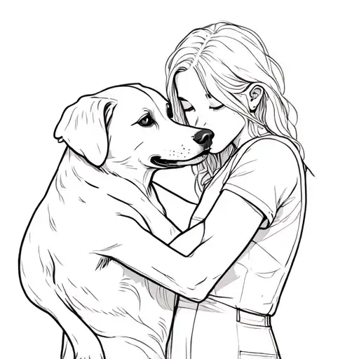 Person Hugging 2 Dogs