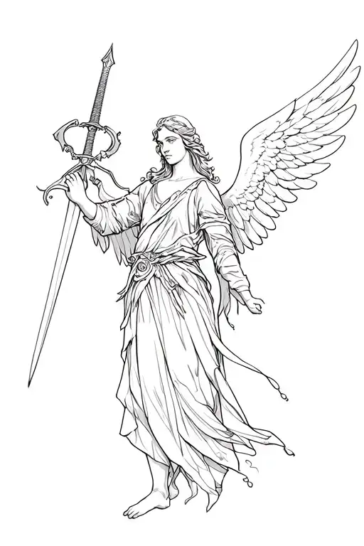 Angel Holding A Sword