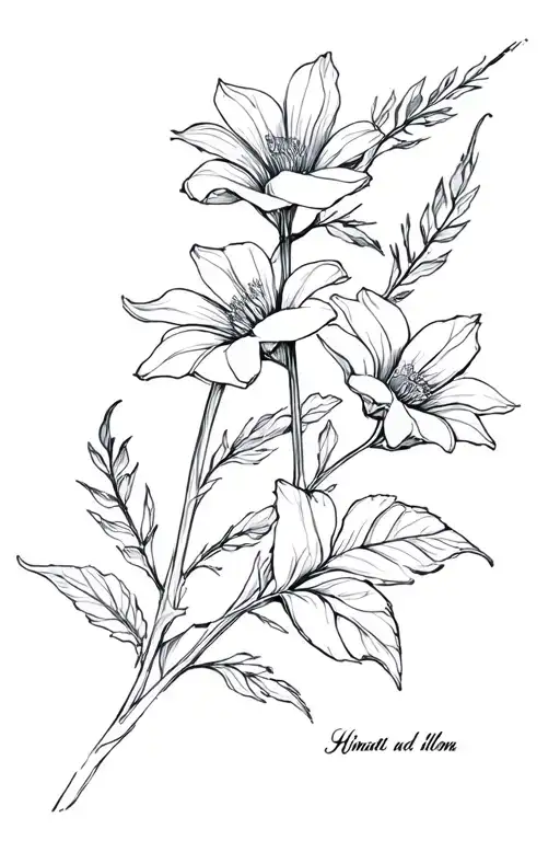 Flower Leaf Rod With Name Hinata And Ilona