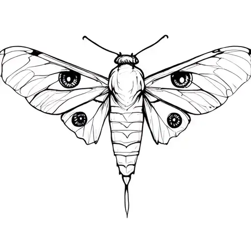Moth Abstract With Eyes