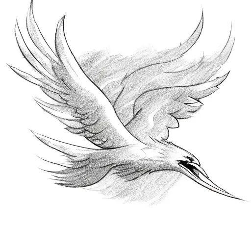 Sketch A Phoenix Soaring Above A Soccer Stadium