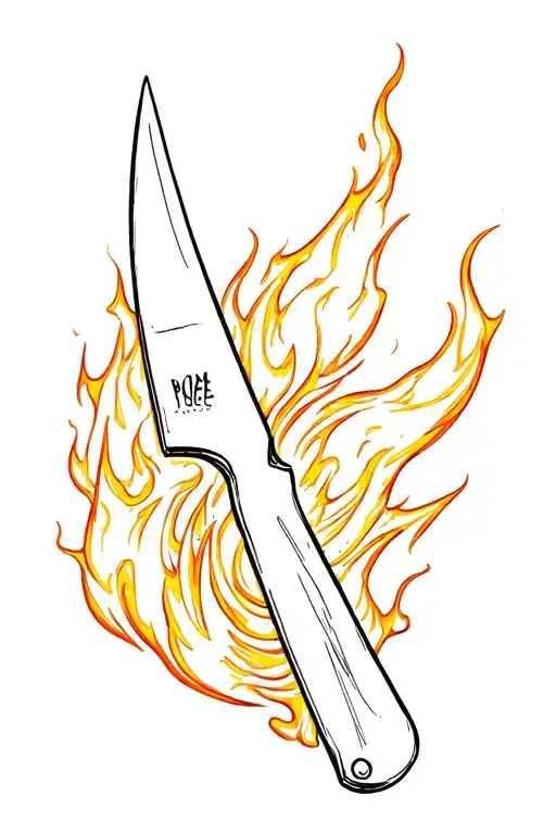 A Butter Knife With Flaming Edge