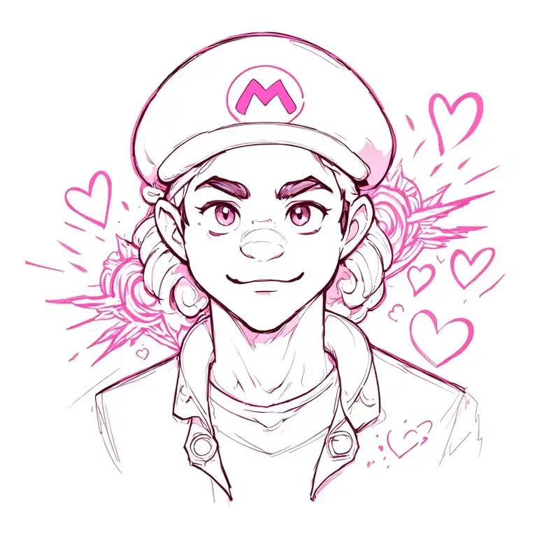 Marioposa With Hearts And Flashes With Pink Details