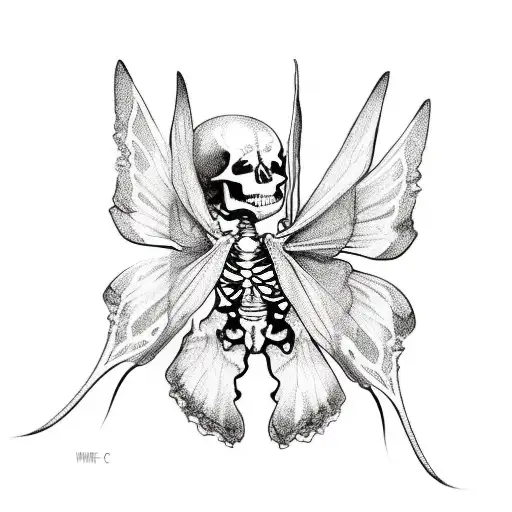 Skeleton With Butterfly Wings