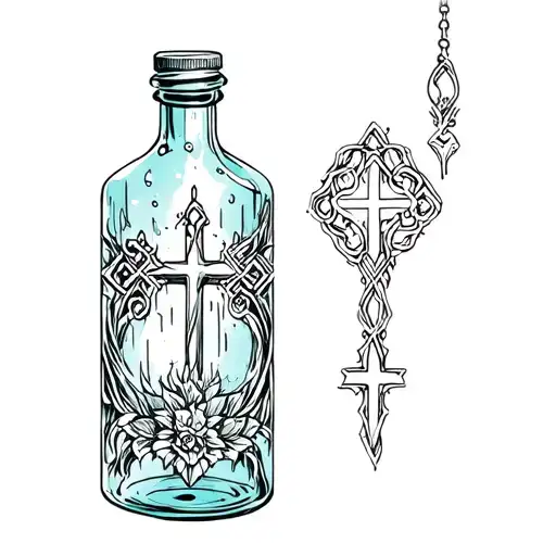 Gothic Holy Water Bottle