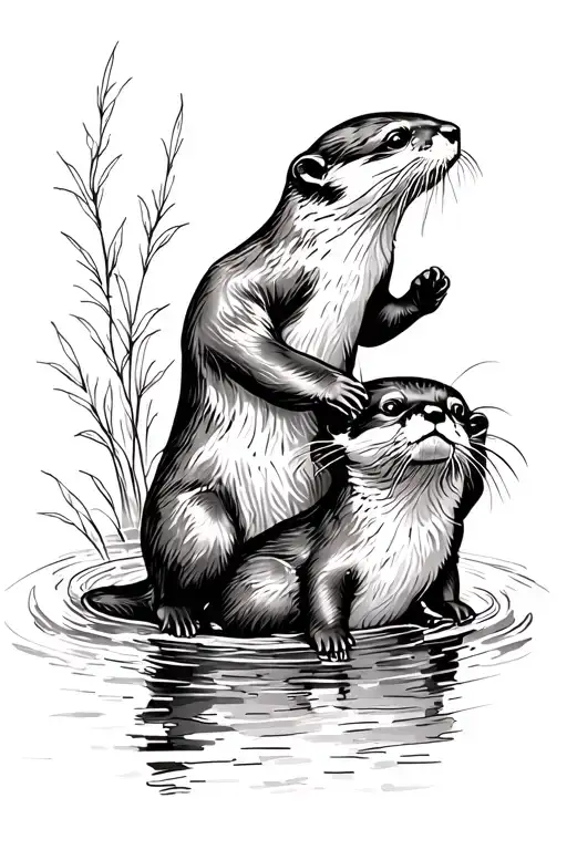 Otters Playing
