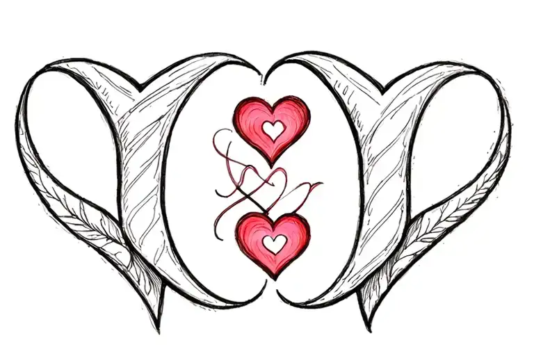 The Letter Y And J Intertwined With 7 Hearts