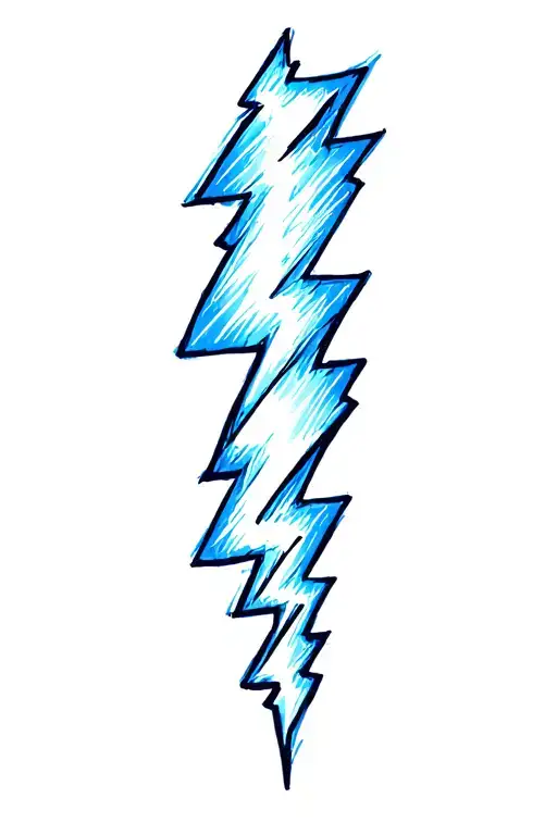 A Bolt Of Lightning Black And Blue