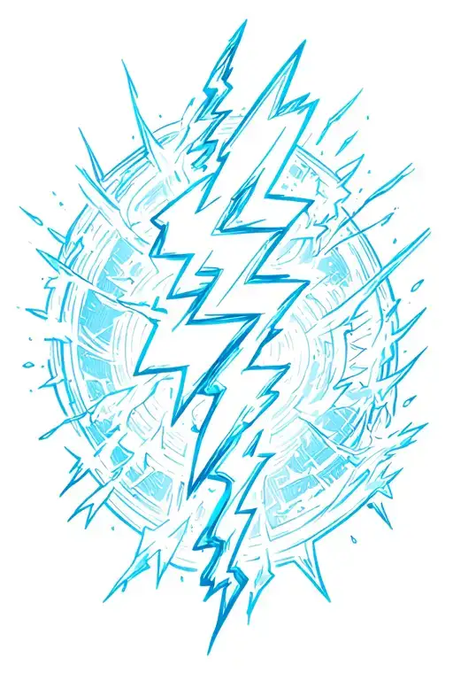 A Bolt Of Lightning Black And Blue