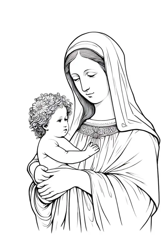 Virgin Mary Holding Child
