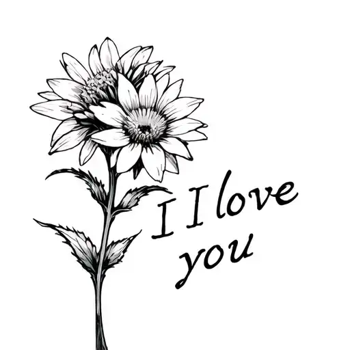 Edelweiss Flower Saying I Love You On The Stem Wrapped