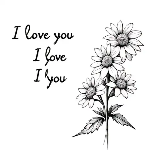 Edelweiss Flower Saying I Love You On The Stem