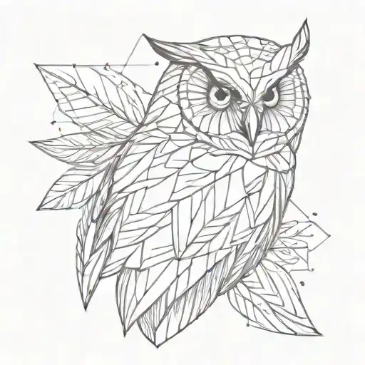 Owl Feather That's Geometric Design Incorporating