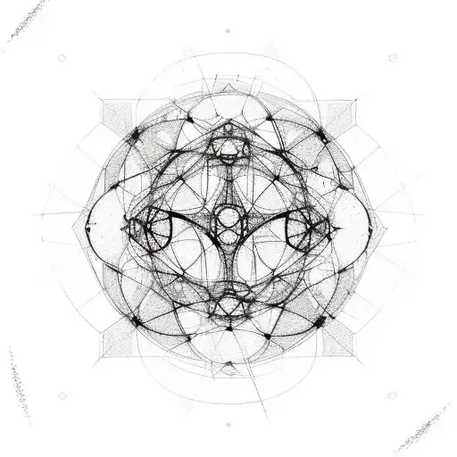 Abstract Sketch Of A Stell Made Using Interconnected Geometric Shapes