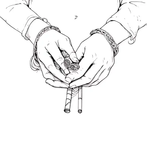 The Palms Of The Holy Girl Hold A Jarum Classic Cigarette