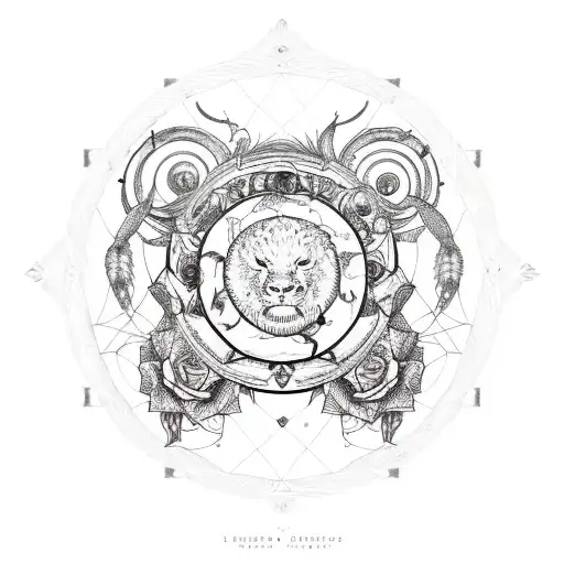 Dreamcatcher With Zodiac Sign Leo And Roses