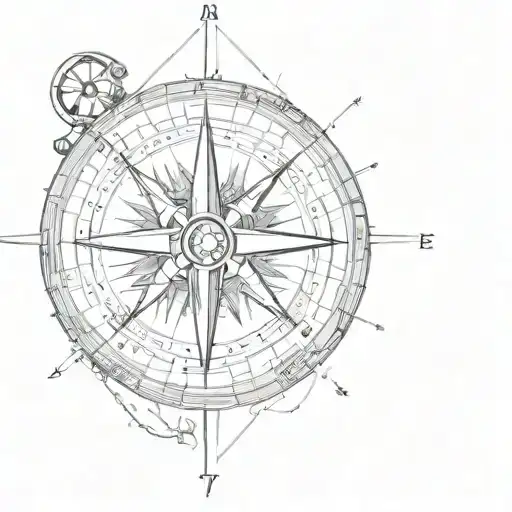 Compass With A Religious Cross Section