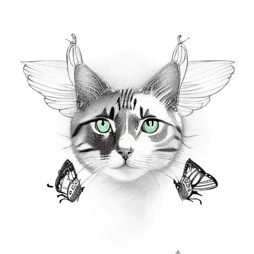 Cat With Butterfly Wings