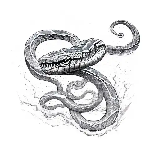 Scary Snake Stretched Out For A Leg