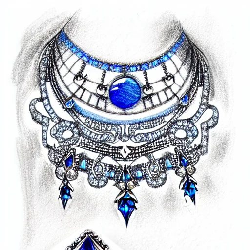 Gothic Jewelry Pearls With Blue Glitter