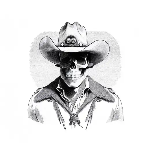 Skull And Cowboy Hat