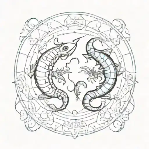 Scorpio And Pisces Zodiac Symbols Intertwined