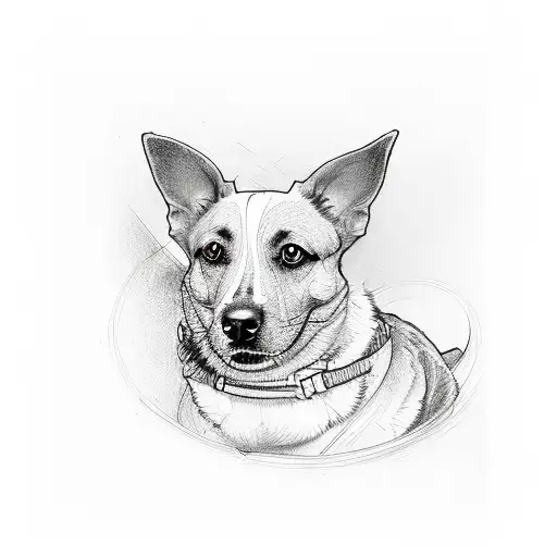 Dog With Back View Sitting