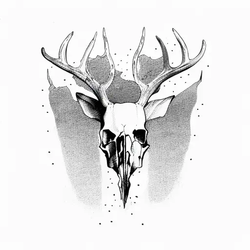 Dark Style Deer Skull