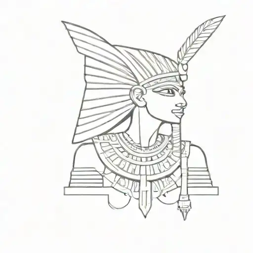 Egyptian Themed Half Chest Tattoo Design