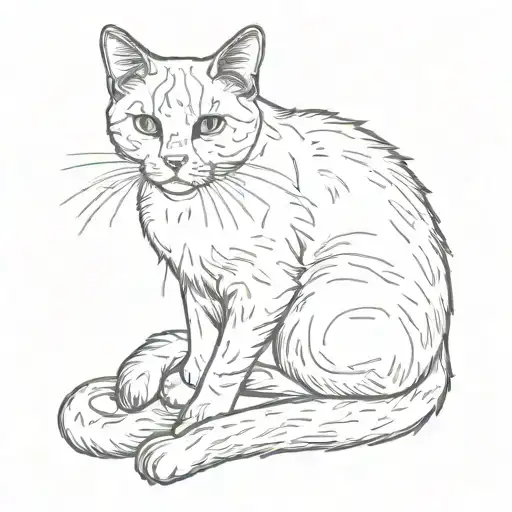 Black And White Cat Sitting