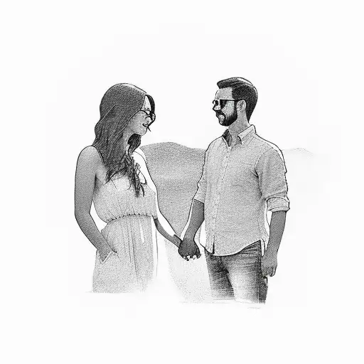 A Couple Holding Hands Under A Radiant Sun