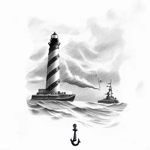 Ship Sea Ocean Lighthouse Anchor Fishing