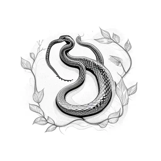 Eating Disorder Awareness Symbol Made Up Of A Snake And Vine
