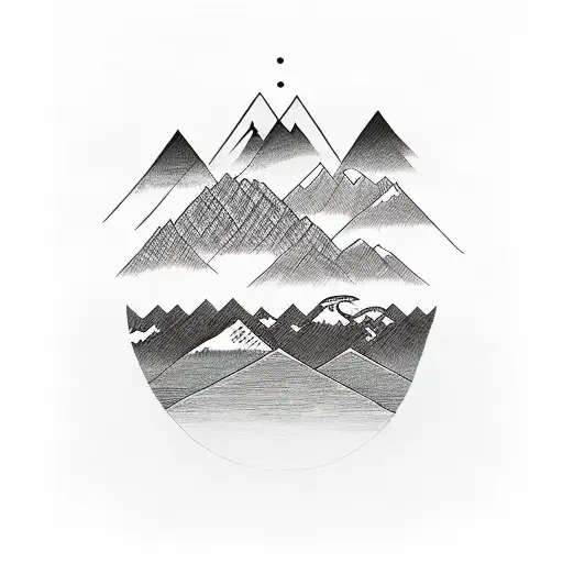 Fish With Mountains And River