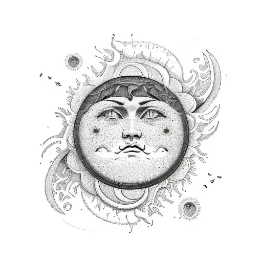 Sun And Moon With Birth Month Florals For September And November