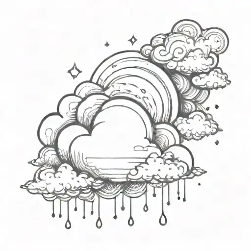 Rain Cloud Ornamental Sun Peaking Out Of Cloud