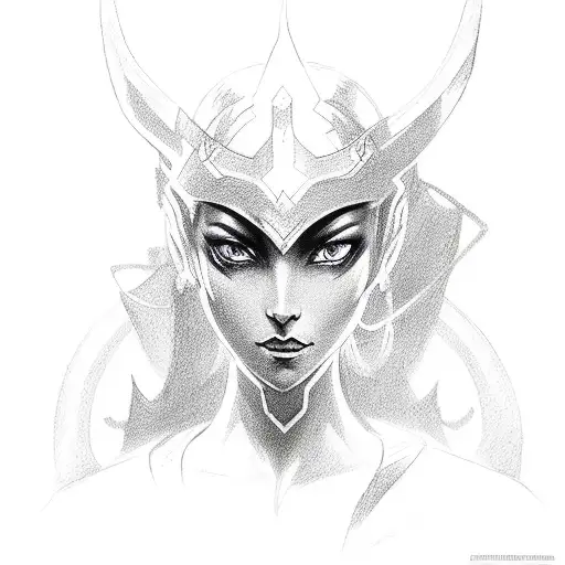 Character From The Game Dota2 Dark Willow Sketch