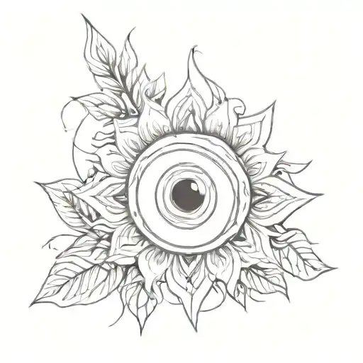 Evil Eye Flower Intertwined Malicious Dangerous Minimalistic Simple