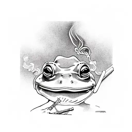 Smoking Frog Is A Stamp
