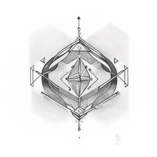 Thigh Ring Tattoo With Geometric Shapes