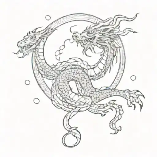 Dragon Chinese With Moon In The Background